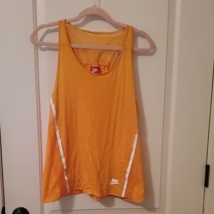 Nike Women's Bright Orange Tank Top with White Accents
